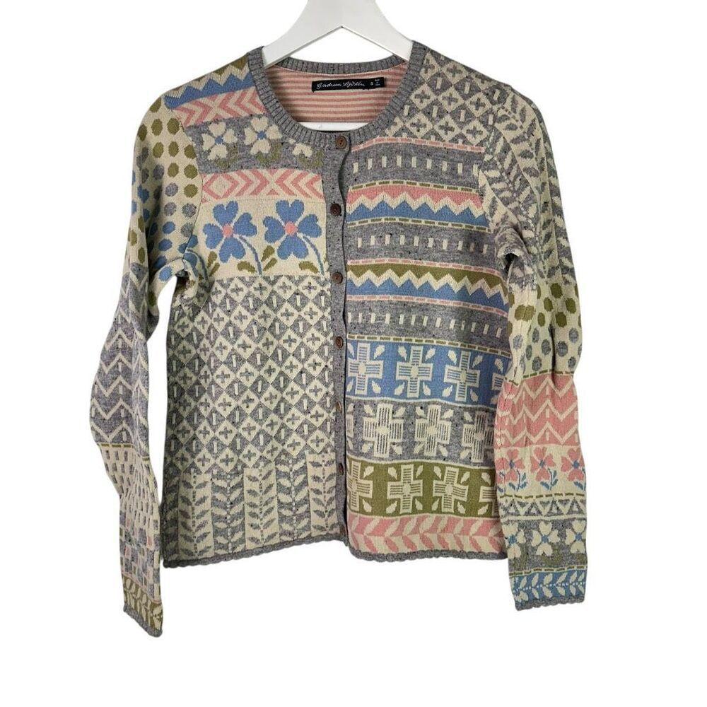 Gudrun Sjoden “Edith” Wool and Cotton S Sweater Cottage core Lagenlook